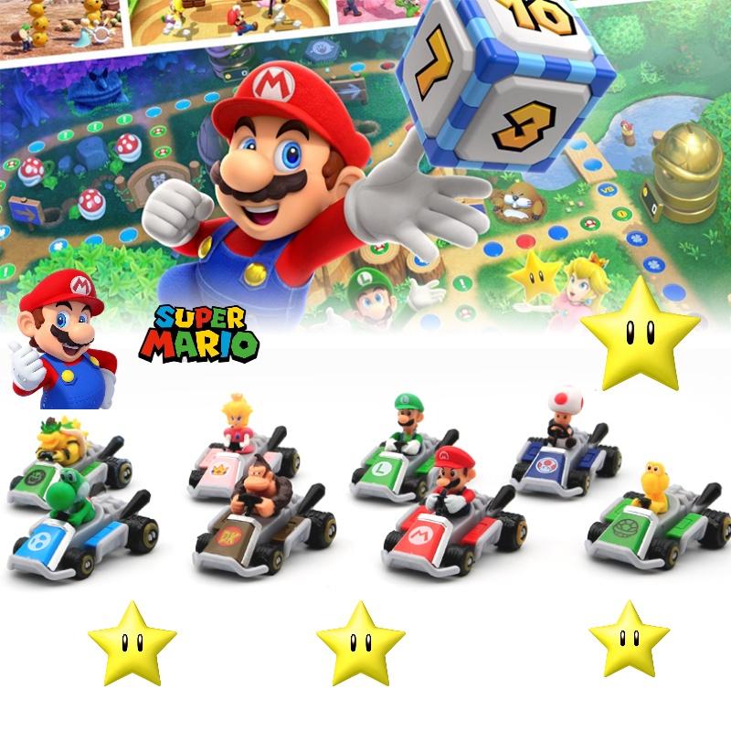 Super Mario Party Go-kart Toy Set With 8 Collectible Figures And Display Box
