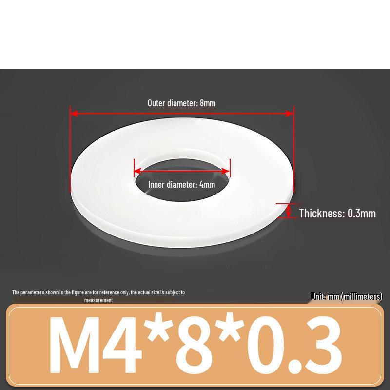 Rondella Piana Isolante in Gomma Nylon Plastica Ultra-Sottile, M3-M24