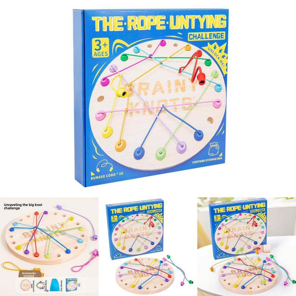 Rope Puzzle Game For Kids With Wooden Material And Brain Teaser Fun For Family Play