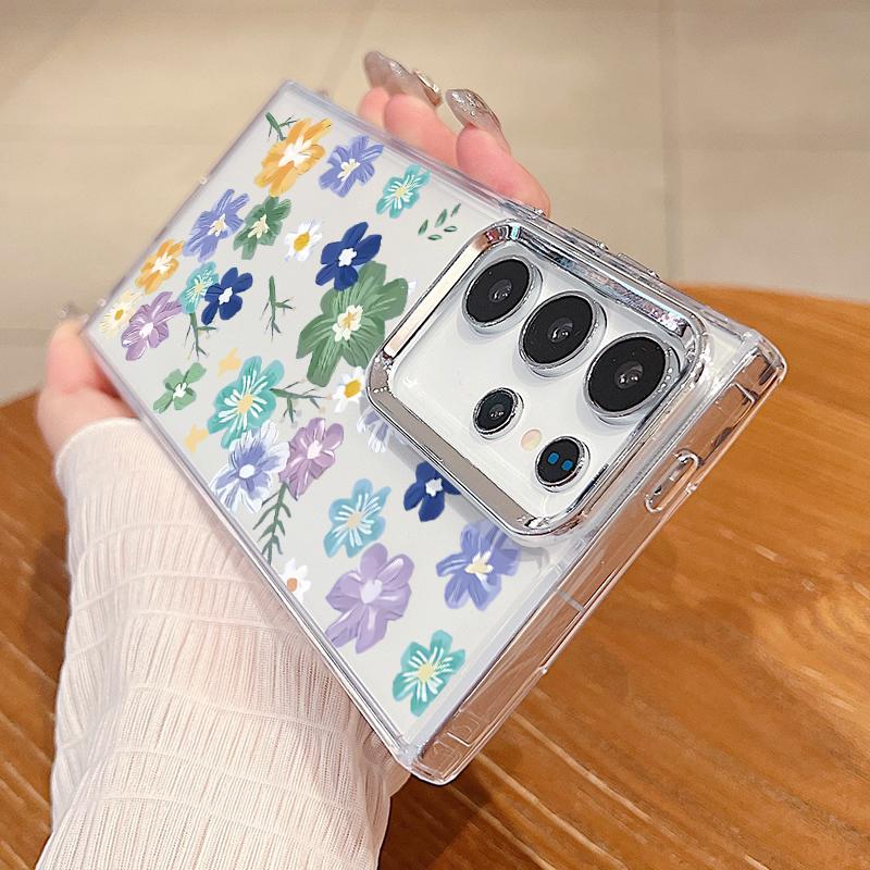 

Чехол для телефона с гальваническим покрытием в виде цветка для Samsung Galaxy S24 S23 S22 Ultra S24 S21 S20 FE A25 A34 A35 A52 A53 A14 A15 A54 A55 5G For Samsung A55 5G