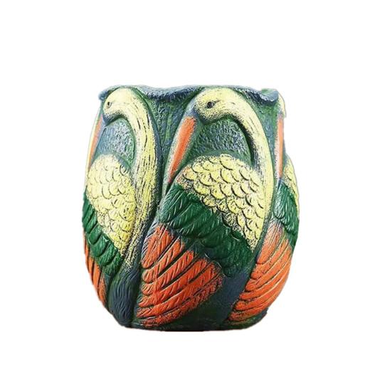 Handmade Animal Flower Pot Hand-painted Swan Butterfly Bird Planter Pot Home Balcony Garden Decoration Cactus Succulents Plants Container