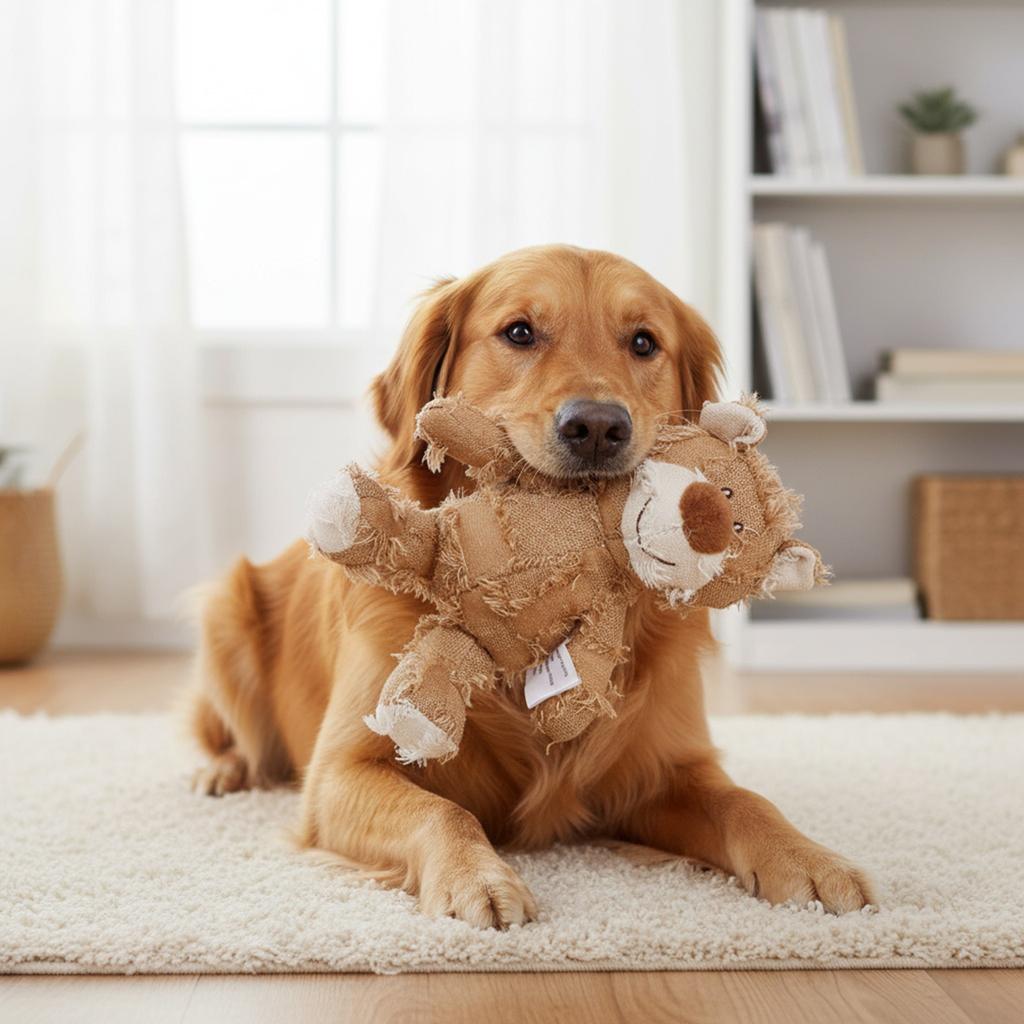 Bear Dog Toys Interactive Bear Dog Squeak Chew Toy Unbreakable Squeaky Toys for Aggressive Chewers