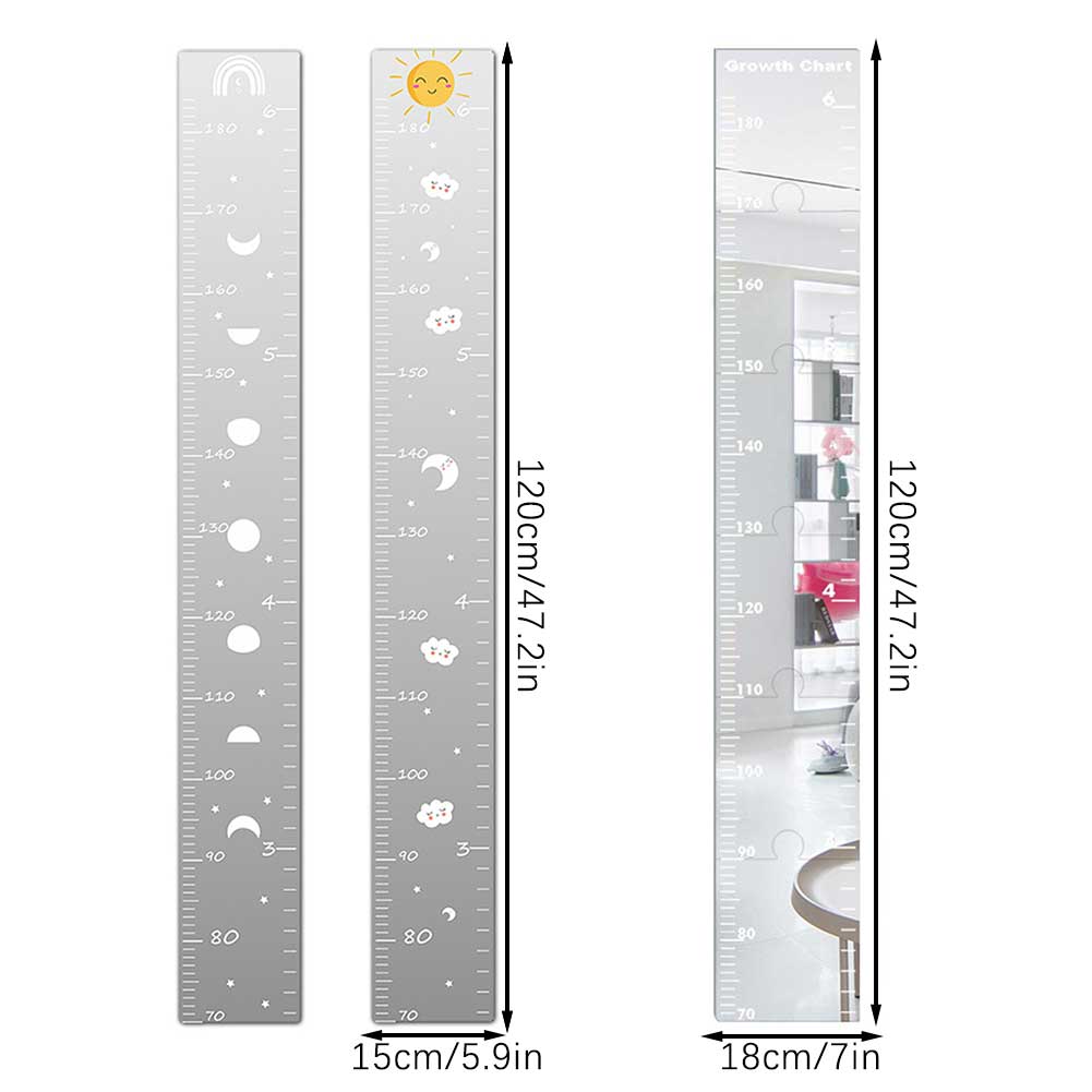 Specchio Grafico di Crescita Per Bambini Multifunzionale Decorativo Altezza Tabella Murale Per Ragazzi Ragazze