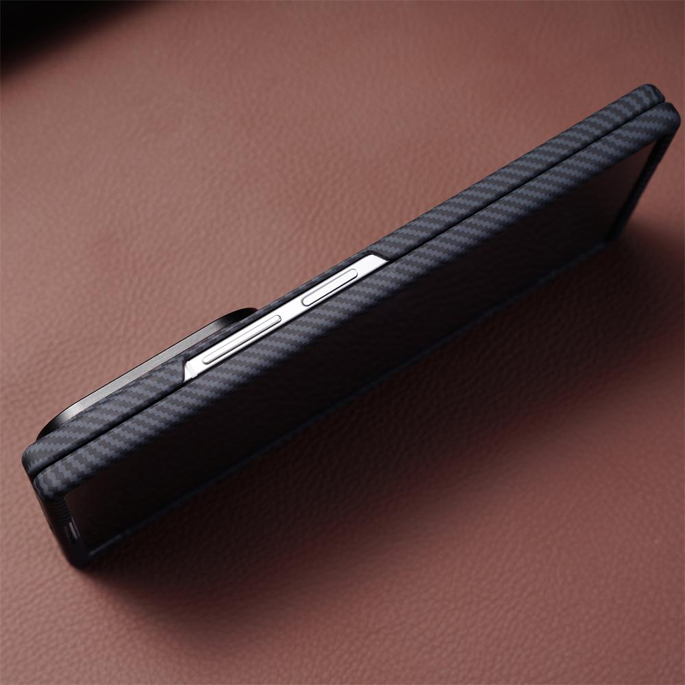 Per Samsung Galaxy Z Fold 7 Pellicola Protettiva in Vetro Temperato Custodia con Motivo in Fibra di Carbonio Per Copertura Magnetica Magsafe Z Fold 6 5 4 3
