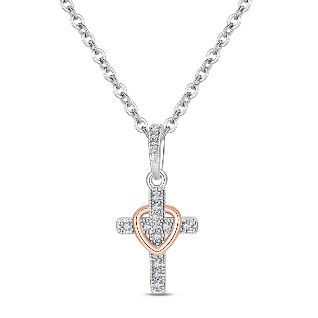 New Original 925 Silver Four-Leaf Clover Butterfly Star Moon Heart Key Necklace Fit Women Jewelry Valentine's Day Gift