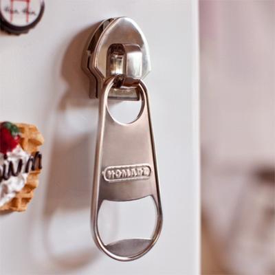 1PC Large Zipper Shaped Magnetic Bottle Opener, Beer Bottle Opener Refrigerator Magnet Wine Opener