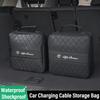 Car Stickers For Alfa Romeo Leather Car Charging Cable Storage Box New Energy Charger Portable Bag For Alfa Romeo 4C 159 166 Spi