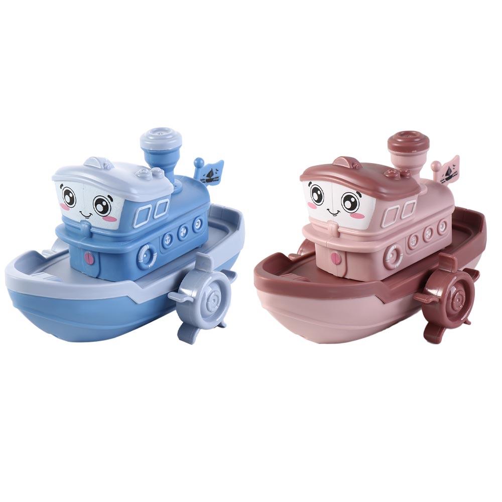 Floating Ship Game Swimming Beach Game Baby Bath Toys Cartoon Ship Toy Clockwork Boat Wind Up Toy