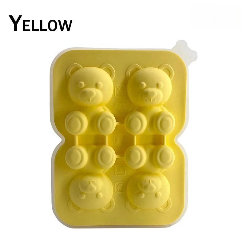 Stampo per Blocchi di Ghiaccio a Forma di Orso Creativo Silicone per Alimenti Scatola per Ghiaccio Domestica Stampo per Ghiaccio a Cartone Animato Operazione di Sformo Facile Viene Fornito con Imbuto