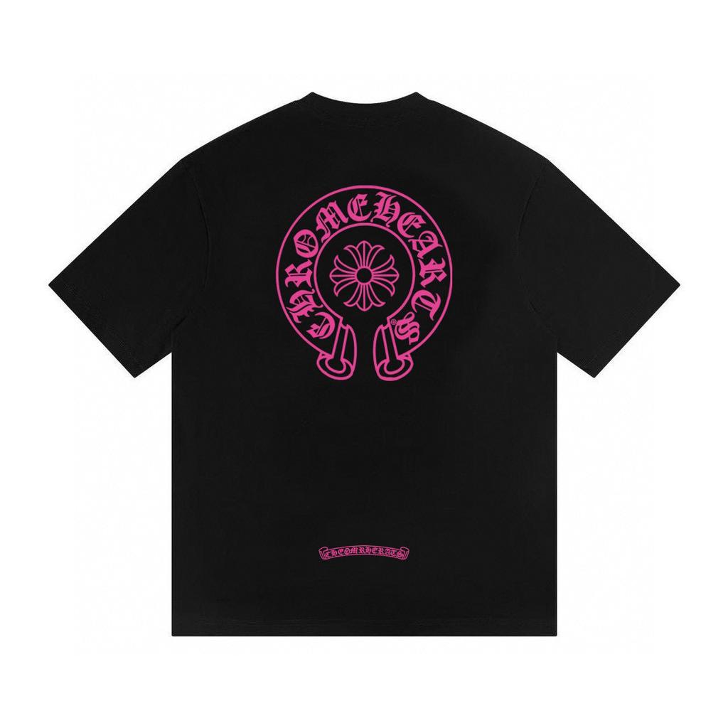 T06 CHROME HEARTS Sommer Neu Hohe Qualität Baumwolle Rundhals Locker Große Größe Herren und Damen T-Shirt Partner T-Shirt