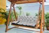 Garden Cushion for a Bench, a Swing, Waterproof with Strings, Tied + Small Pillows