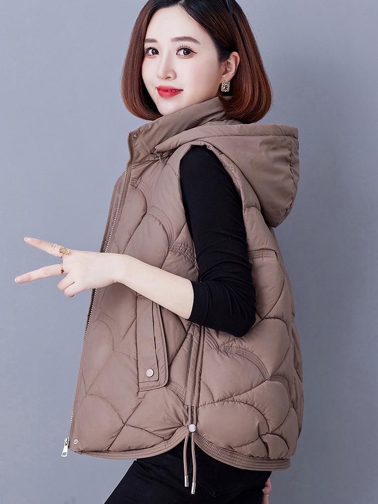 Women's Lightweight Warm Down Cotton Gilet - Autumn/Winter 2025 Style, Plus Size, Loose Fit for Middle-aged Mothers