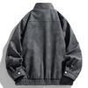 Men's Stand-up Collar Leather Jacket Handsome Spring and Autumn American Trendy Versatile Zipper Pu Leather Jacket Jacket