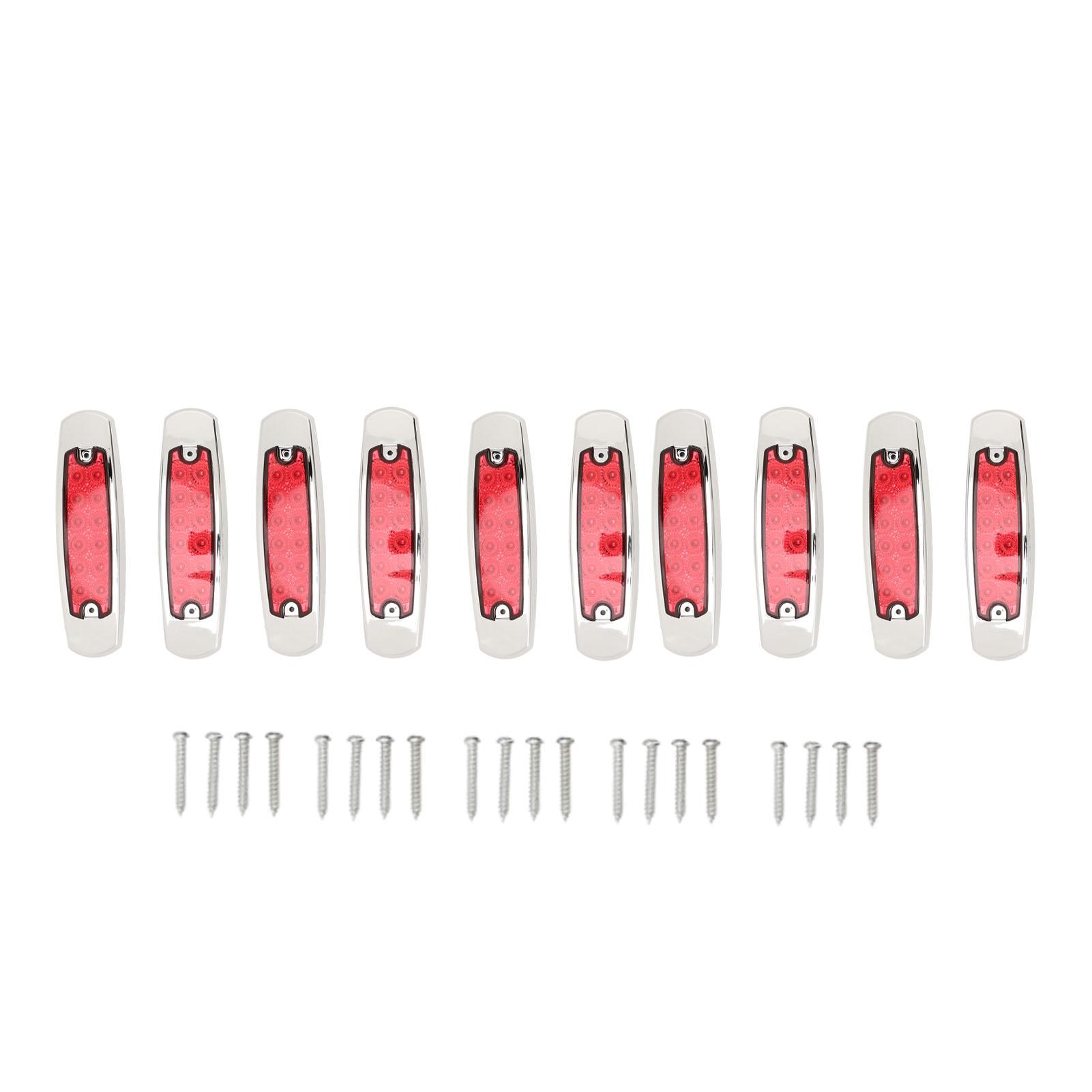 10PCS 12LED Side Marker Lights High Brightness Brake Tail Lights 12 to 24V Warning Lights for Truck Trailer