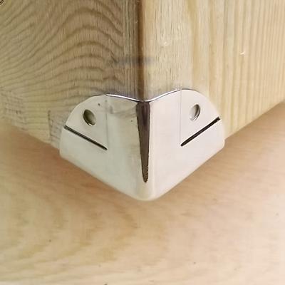 8 Pcs Silver Cabinet Trunk Corner Protector Furniture Case Box Corner Edge Safety Guards Box Legs Decor Home Hardware Tools