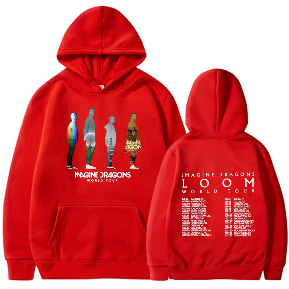 Imagine Dragons Loom World Tour 2024 Hoodies Hip Hop Rockband Vintage Sweatshirts Fan-Geschenk Unisex Locker Langarm Pullover