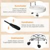Rolling Stool, Swivel and Adjustable Stool with Backrest, Faux Leather Cover, Footrest, for Dressing Tables, White
