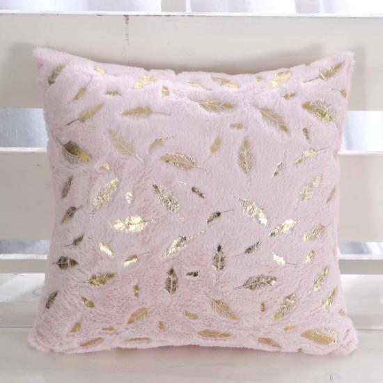 Hot Stamping Plush Leaf Series Pillow Pillow Case Pillow Bed Bedside Pillow