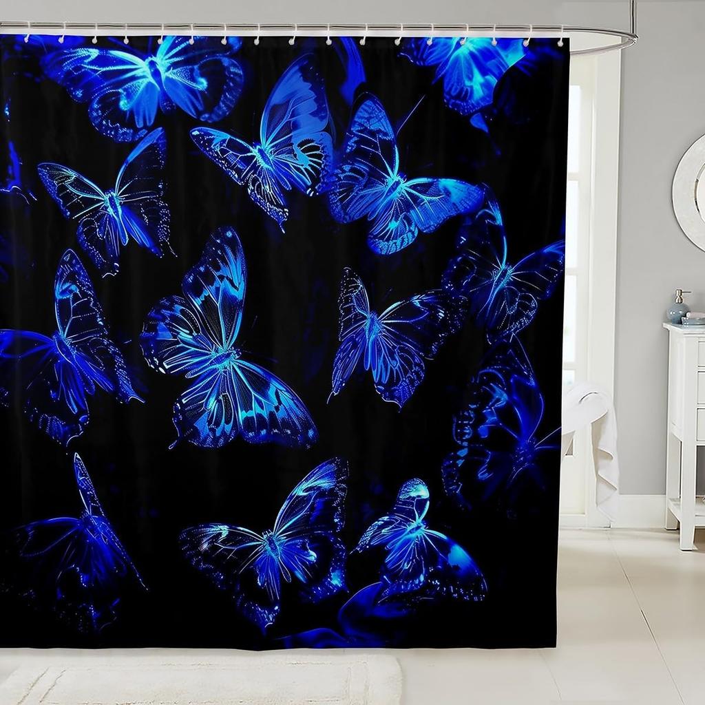 Cartoon Sheep Bath Curtain Cute Farm Animal Shower for Kids Boys Girls,Pink White Flower Floral Bathroom Curtain Botanical