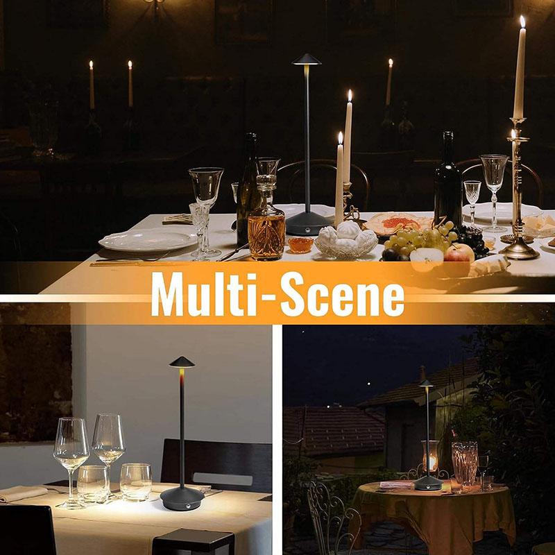 LED Table Lamp 3 Colors Ambient Night Light Touch Control Mushroom Spike Desk Light Dimmable Rechargeable for Bar Bedside Decor