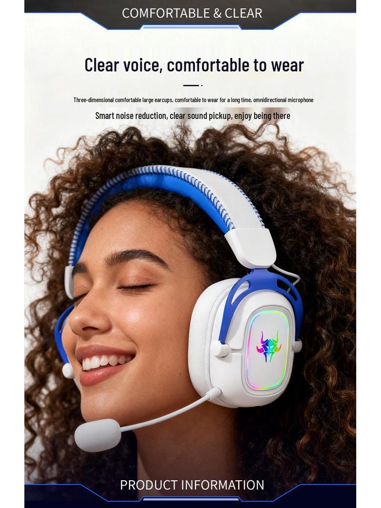 Cross-Border New Over-Ear Bluetooth Gaming Headset: Comfortable, Clear Sound, Three Wireless Modes.