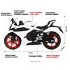 1/12 Scale CFMOTO 450SR RACE REPLICA Alloy Metal Diecat Model Motorcycle Sound & Light High Simulation Collection Ornaments Gifts Boy