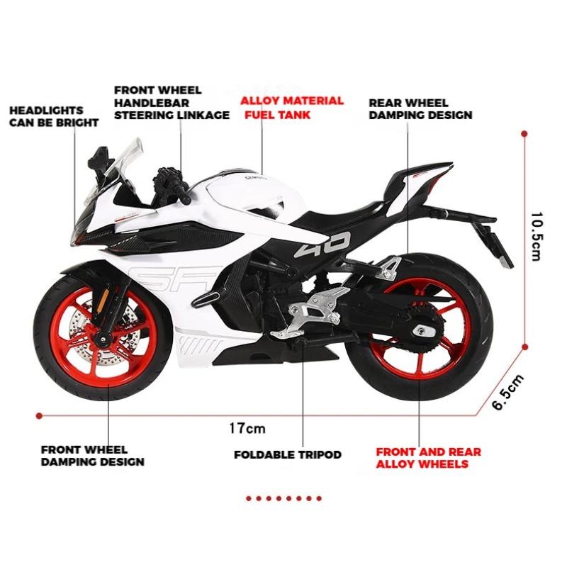 1/12 Scale CFMOTO 450SR RACE REPLICA Alloy Metal Diecat Model Motorcycle Sound & Light High Simulation Collection Ornaments Gifts Boy