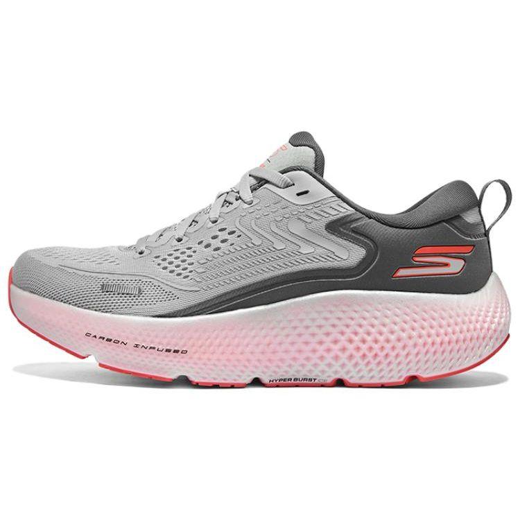 Skechers Go Run Max Road 6 Удобные Низкие Повседневные Беговые Кроссовки Мужские Сникеры Серый Красный 246078-GRY 39.5