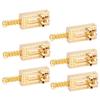 6PCS Guitar Saddles with Roller Bridge Guitar Repair Parts (Gold)