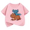 Graphic Capybara Kids Tshirts Summer Short Sleeve Tees Cartoon Animal Boys Girls Clothes Kawaii Tops Y2K Children T-shirt