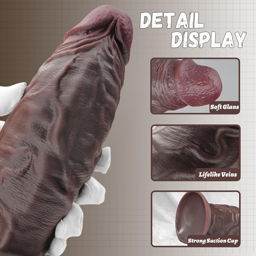 Realistischer Silikon-Dildo – Weicher, dicker Analplug mit starkem Saugnapf, G-Punkt-Stimulator für Männer und Frauen, Anfängerfreundlich, Langlebiges, strukturiertes Design