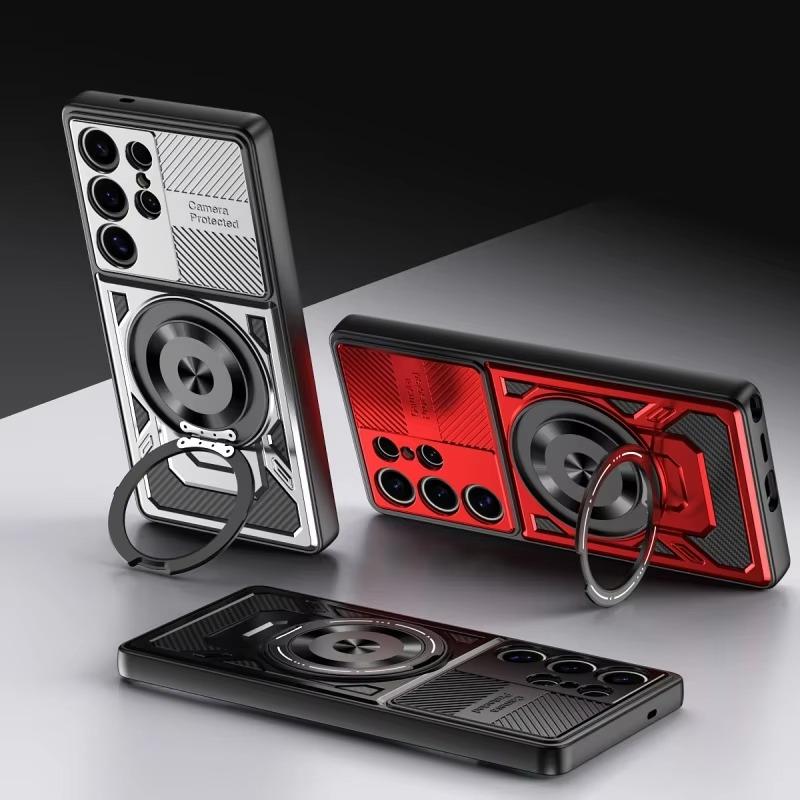 For Samsung Galaxy S25 S24 Ultra S23 FE S22 Plus S21 FE Luxury Magsafe Magnetic Wireless Charging Armor Case