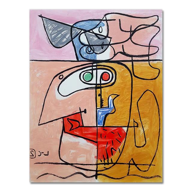 

Французский выставочный постер Ле Корбюзье, винтажный принт Autrement Que Sur Terre, современный абстрактный холст, картина середины века, декор без рамки 50*70cm