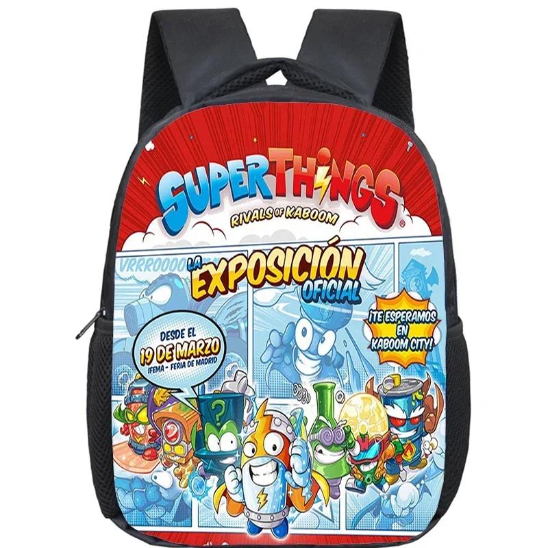 SuperThings Kindergarten Bags Funny Cartoon Backpack Waterproof Kids Bookbag SUPERTHINGS School Bag for Boys Girls Mochila