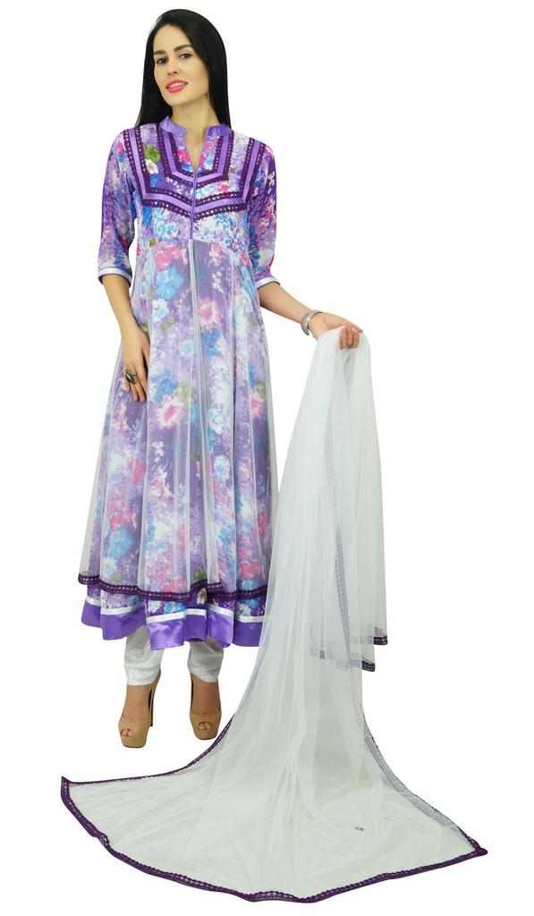 Atasi Womens Chic Style Anarkali Salwaar Kameez with Dupatta Ethnic