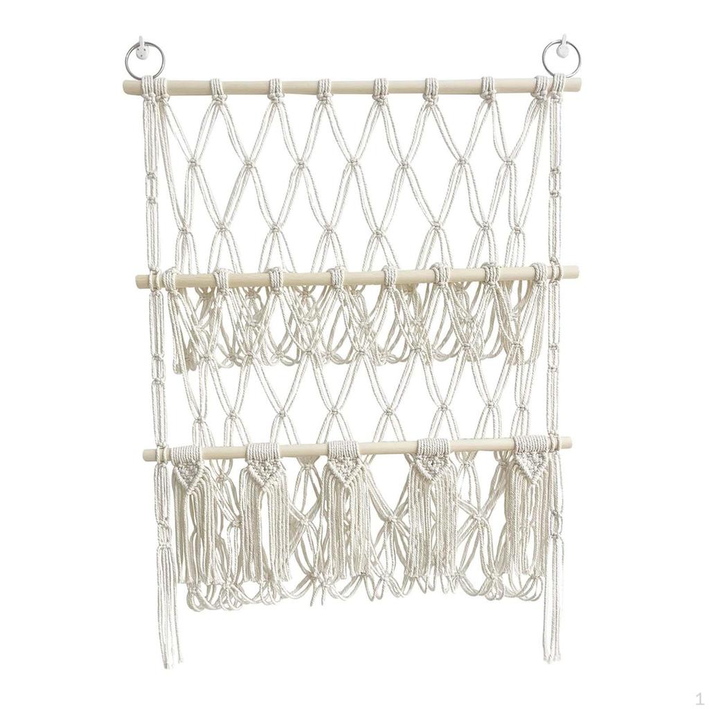 Animal Storage Net for Wall - Hand Woven Macrame Toy Organizer Kids Room