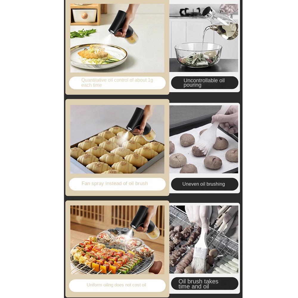 Leak-proof Vinegar Sauce Sprayer with Lights Glass Oil Spritzer Cooking Oil Dispenser  BBQ