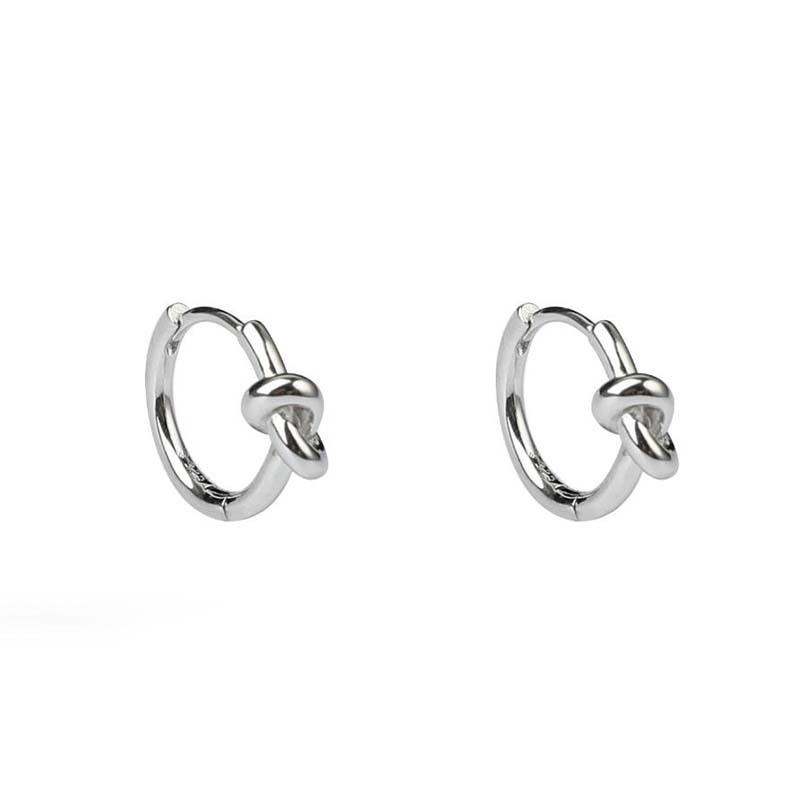 Men s Hip Hop Personalized Retro Knot Earrings серебряный