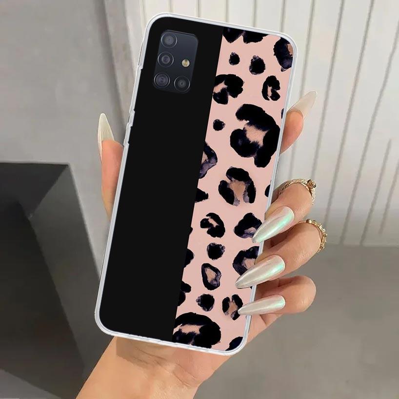 Leopard Print Phone Case for Samsung Galaxy A52 A32 A22 A12 A02S A50S A30S A10S Note 20 Ultra 10 Plus S10 A31 A20 A71 A72 Galaxy