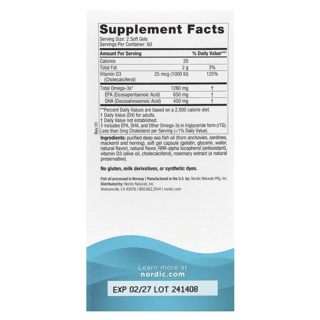 Ultimate Omega®-D3, Lemon Flavor, 120 Softgels