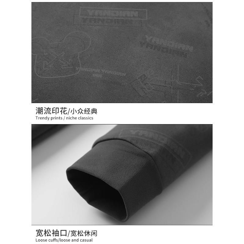 Rundhals-Sweatshirt Langarm-Basisshirt Locker Bedrucktes Langarm-Freizeitoberteil