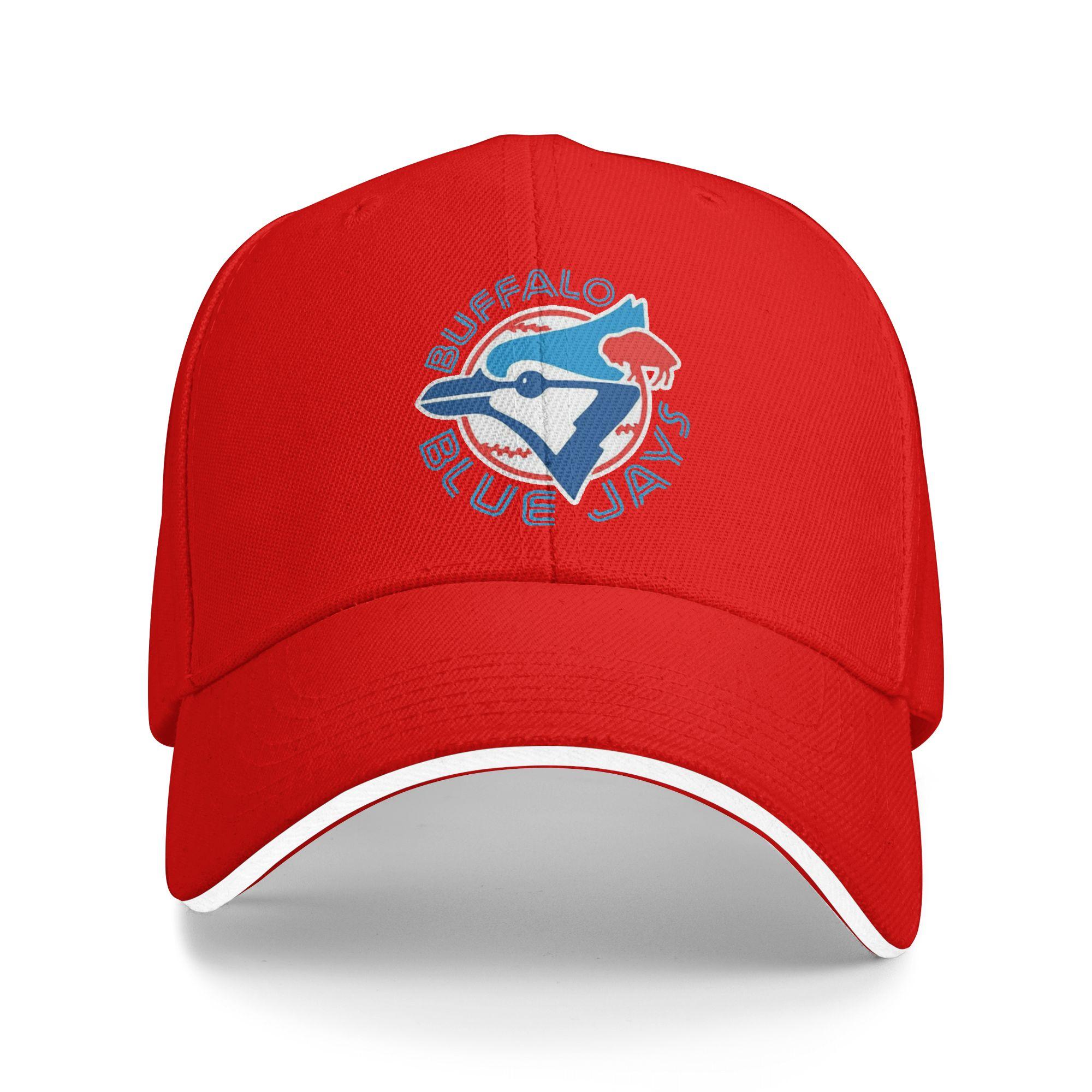 Винтажная сине-белая бейсболка Buffalo Blue-Jays-Bird для женщин и мужчин, повседневная уличная бейсболка 2026, кепки для гольфа, весенняя кепка-тракер One Size красный
