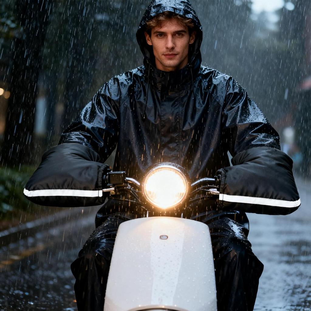 Motorcycle Handlebar Gloves Warm Bicycle Handlebar Mittens Winter Leather Thickened Velvet Scooter Handle Bar Muffs Waterproof