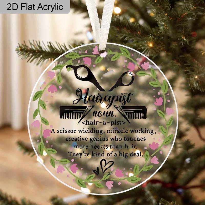 1pc Hairstylists Acrylic Hanging Ornament - Funny Tree Toppers for Multi Purpose Decoration - Ideal Gift for Friend - No Electricity Needed