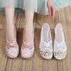 Chaussures Hanfu d'été respirantes en maille Pivoine 2024 avec broderie ethnique