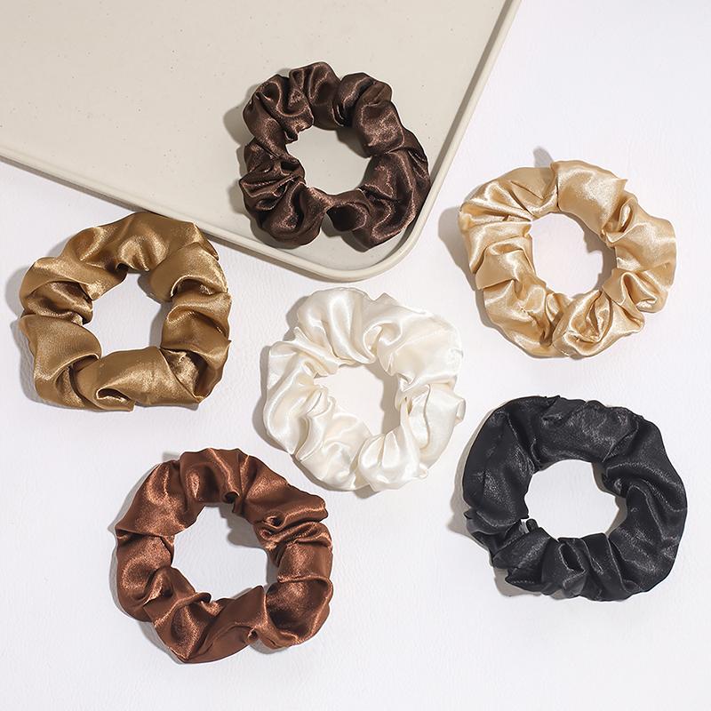1Pc Satin Large Scrunchies Rubber Bands Hair Ties Elastic Simple Pure Color For Women Girls Scrunchies Hair Tie