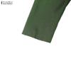 ZANZEA Women Casual V-Neck Solid Color Long Sleeve Loose Dress