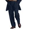 Men's Brown Corduroy Pleated Wide-Leg Dress Pants with Relaxed Fit