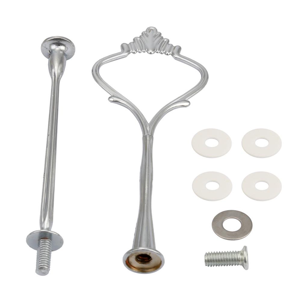 Crown 2 Tier Cake Cupcake Plate Stand Handle Hardware Fitting Holder 
