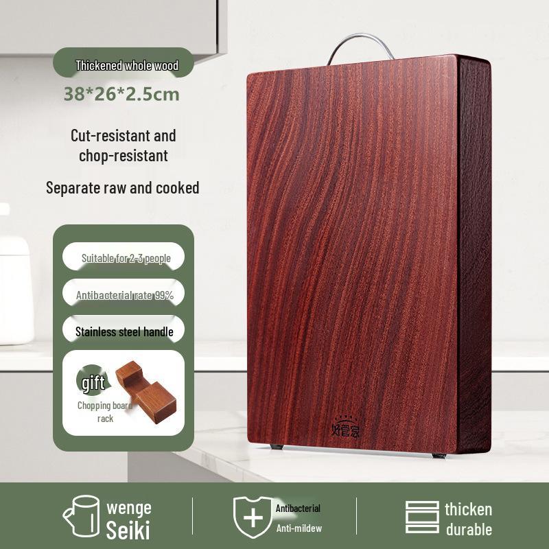 Thick Solid Wenge Wood Cutting & Chopping Board - Wear-Resistant, Easy to Clean, for Vegetables & Fruits